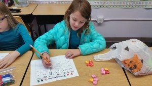 Using our Halloween candy to form groups and makes arrays was a fun introduction to our Multiplication unit.