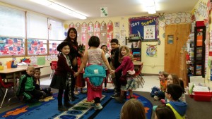 Performing for the kindergarteners.