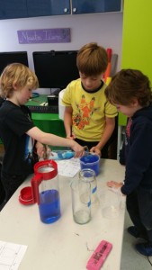Comparing capacity of different shaped containers.